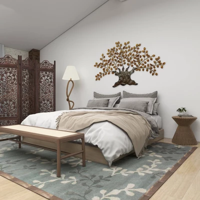 Traditional Metal Tree Indoor Outdoor Wall Decor With Leaves Brown - Olivia & May 19 Traditional Metal Tree Indoor Outdoor Wall Decor With Leaves Brown - Olivia & May - Image 17