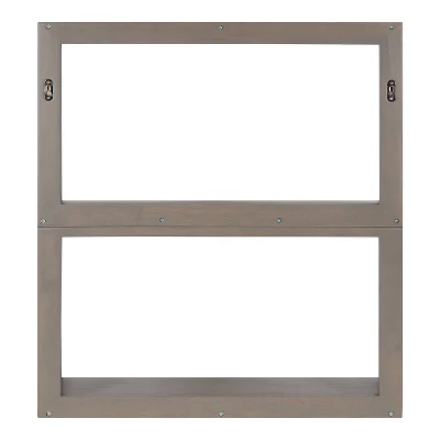 25" X 28" Raines Wood Decorative Wall Shelf Gray - Kate & Laurel All Things Decor 4 25" X 28" Raines Wood Decorative Wall Shelf Gray - Kate & Laurel All Things Decor - Image 2