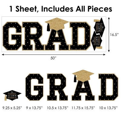 Big Dot Of Happiness Gold Graduation Party Decor - Vinyl Wall Decals - Grad 7 Big Dot Of Happiness Gold Graduation Party Decor - Vinyl Wall Decals - Grad - Image 5