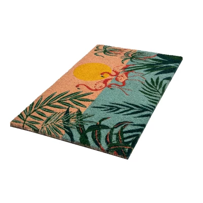 Entryways 1'4" X 2'4" Flamingo Lagoon Indoor/Outdoor Coir Doormat 3 Entryways 1'4" X 2'4" Flamingo Lagoon Indoor/Outdoor Coir Doormat