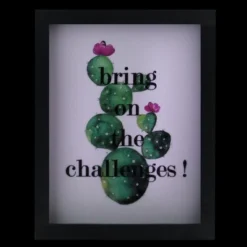 Northlight LED Lighted 'Bring On The Challenges' Cactus Framed Light Box 9" X 7" -Decoration Series Shop GUEST daabb561 a96a 47e5 9172 4f2aba73f643