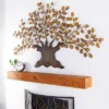 Traditional Metal Tree Indoor Outdoor Wall Decor With Leaves Brown - Olivia & May