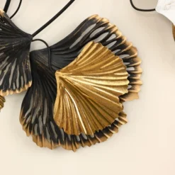 LuxenHome White, Black, And Gold Metal Ginkgo Leaves Modern Wall Decor -Decoration Series Shop GUEST dc407bfa b625 4724 ba8e f8a822235287
