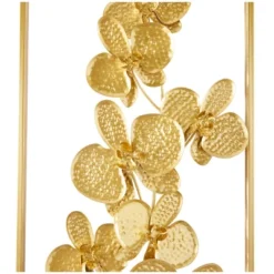 Set Of 2 Metal Floral Orchid Wall Decors With Gold Frame - CosmoLiving By Cosmopolitan -Decoration Series Shop GUEST de9b7304 9415 4186 b92a 6f2b3c556ade