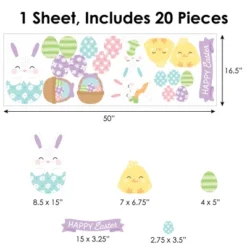 Big Dot Of Happiness Spring Easter Bunny - Peel And Stick Nursery And Home Decor Vinyl Wall Art Stickers - Wall Decals - Set Of 20 -Decoration Series Shop GUEST e035f155 bc06 455f 9852 9a0914bfca7e
