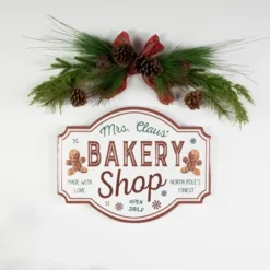 Northlight 18" Mrs. Claus' Bakery Shop Metal Christmas Wall Sign -Decoration Series Shop GUEST e1178a6a 991b 4496 ade8 2d57a709285a