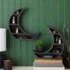 2 Pack Wooden Moon Shelf, Rustic Wall Home Decor, Crystal Holder For Stones Display And Essential Oils (10 X 10 X 2 In) -Decoration Series Shop GUEST e165d672 394e 44a9 af06 55ce0c596fc5