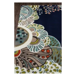 3'6"x5'6" Floral Tufted Accent Rug Navy - Momeni -Decoration Series Shop GUEST e491323d d06c 4edb 9bbc 5fa5510848bd