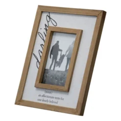 Antique White Canvas 4x6 Inch "Darling" Wood Decorative Picture Frame - Foreside Home & Garden