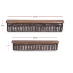 Set Of 2 Distressed Metal And Wood Hanging Wall Shelves - Foreside Home & Garden 9 Set Of 2 Distressed Metal And Wood Hanging Wall Shelves - Foreside Home & Garden -Decoration Series Shop GUEST e8bb048c 7bec 485e b50f c33c97a85e7c