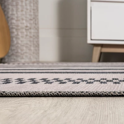 Vichy Geometric Striped Machine-Washable Indoor Area Rug - JONATHAN Y 11 Vichy Geometric Striped Machine-Washable Indoor Area Rug - JONATHAN Y - Image 9