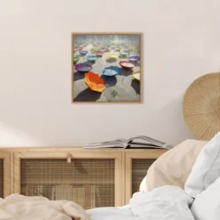 16" X 16" Downpour By Cynthia Decker Framed Canvas Wall Art - Amanti Art -Decoration Series Shop GUEST ebd20543 8855 4dd9 bf2f a31a1a0ae617