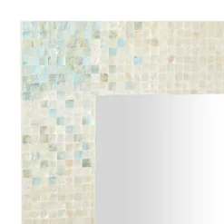 Mother Of Pearl Handmade Mosaic Wall Mirror With Blue Corners Cream - Olivia & May 40 Mother Of Pearl Handmade Mosaic Wall Mirror With Blue Corners Cream - Olivia & May -Decoration Series Shop GUEST ed68c8f9 167c 4088 945e 0781e6aea2ce