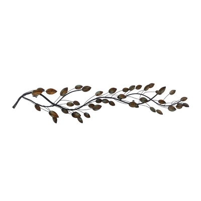 61" X 11" Metal Leaf Wall Decor Brown - Olivia & May 4 61" X 11" Metal Leaf Wall Decor Brown - Olivia & May - Image 2