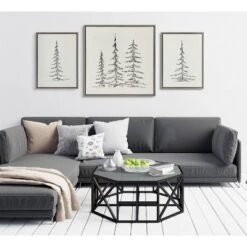 (Set Of 2) 18" X 24" Sylvie Minimalist Evergreen Trees Sketch Framed Canvas Set Gray - Kate & Laurel All Things Decor -Decoration Series Shop GUEST f0e55aba f91e 44ec bfba 547bb08a58da