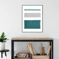 22" X 30" Painted Weaving IV Blue Green By Piper Rhue Framed Canvas Wall Art Gray Wash - Amanti Art -Decoration Series Shop GUEST f160a78c 246e 4327 90ab 3bea4bebe79c