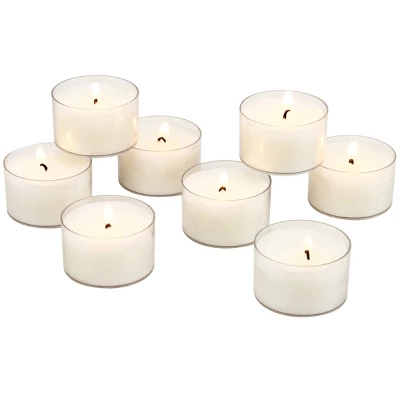 Clear Cup Tealight Candles White - Stonebriar Collection 8 Clear Cup Tealight Candles White - Stonebriar Collection - Image 6