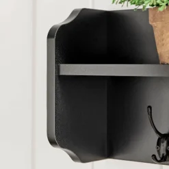 25" X 9" Entryway Floating Utility Wall Shelf With Hooks Black - Danya B. -Decoration Series Shop GUEST f1e9b623 11ac 491f aa6b 63485abd96e2