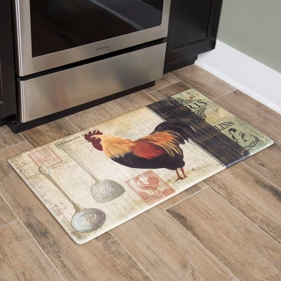 20" X 39" Cushion Comfort Anti-Fatigue Stain & Oil Resistant Kitchen Floor Mat (Paris Rooster) 3 20" X 39" Cushion Comfort Anti-Fatigue Stain & Oil Resistant Kitchen Floor Mat (Paris Rooster)