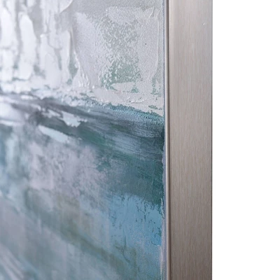 Aqua Horizon Hand Painted Framed Canvas Blue - StyleCraft 5 Aqua Horizon Hand Painted Framed Canvas Blue - StyleCraft - Image 3