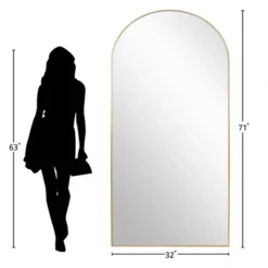 Muse 32" Width X 71" Height Aluminum Alloy Framed Accent Full Length Mirror-The Pop Home