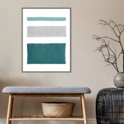 22" X 30" Painted Weaving IV Blue Green By Piper Rhue Framed Canvas Wall Art Gray Wash - Amanti Art -Decoration Series Shop GUEST fc28a85f 01be 43fa a1ae 4c8f97d6834d