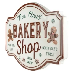 Northlight 18" Mrs. Claus' Bakery Shop Metal Christmas Wall Sign -Decoration Series Shop GUEST fc3507e9 77d2 45f8 a3c3 170eae682419
