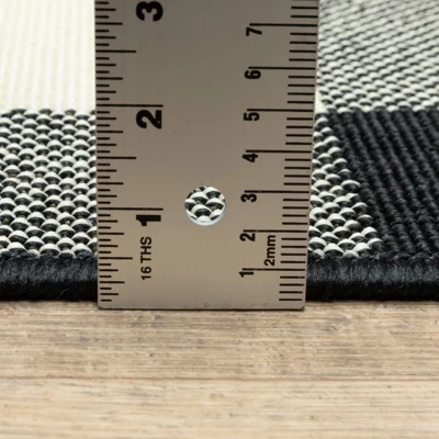 Madeline Border Patio Rug Black/Ivory - Captiv8e Designs 5 Madeline Border Patio Rug Black/Ivory - Captiv8e Designs - Image 3