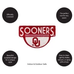 Evergreen University Of Oklahoma Indoor Outdoor Natural Shaped Coir Doormat 1'6"x2'4" Multicolored -Decoration Series Shop GUEST fd514a0f 6d7f 4a47 bc83 eaec0cfddc7e