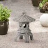 John Timberland Pagoda Statue Sculpture Garden Decor Indoor Outdoor Front Porch Patio Yard Outside Home Balcony Old Faux Stone Finish 16 1/2" Tall -Decoration Series Shop GUEST fde6809a d323 4141 8d5a 94e5cf82b53c