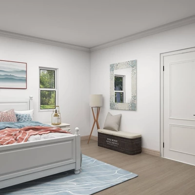 Mother Of Pearl Handmade Mosaic Wall Mirror With Blue Corners Cream - Olivia & May 15 Mother Of Pearl Handmade Mosaic Wall Mirror With Blue Corners Cream - Olivia & May - Image 13