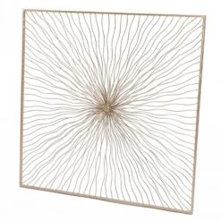 LuxenHome Gold Abstract Flower Square Metal Wall Art -Decoration Series Shop GUEST fe6a6b36 4583 4436 9e53 d61395b3d532